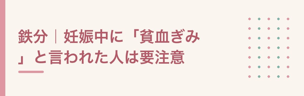 鉄分|妊娠中に「貧血ぎみ」と言われた人は要注意
