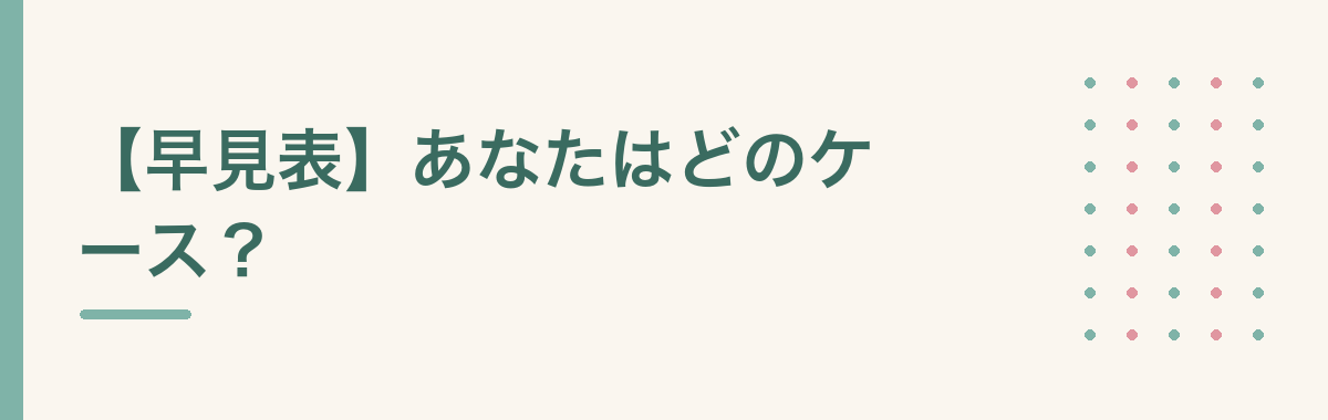 【早見表】あなたはどのケース?